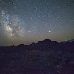 starry night sky in Craters of the Moon