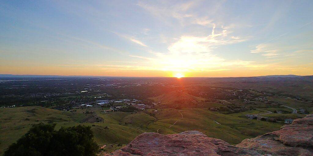 sunset over Boise.