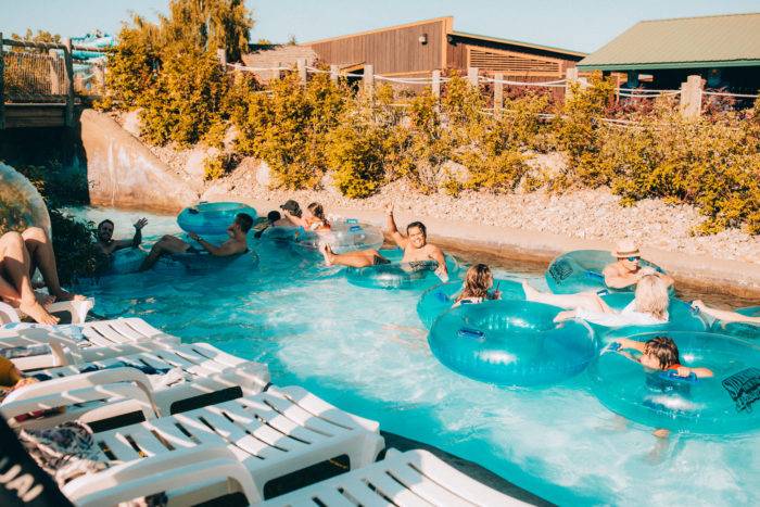 People floating in lazy river.