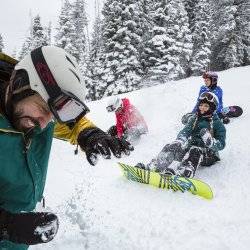 family at brundage mountain resort