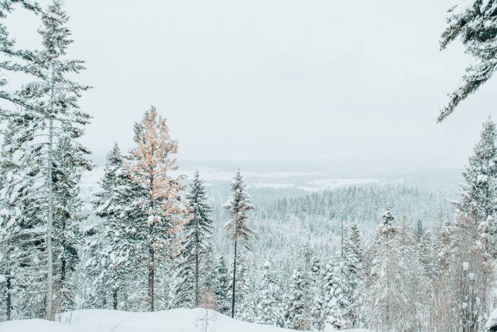 snow covered mountains near mccall