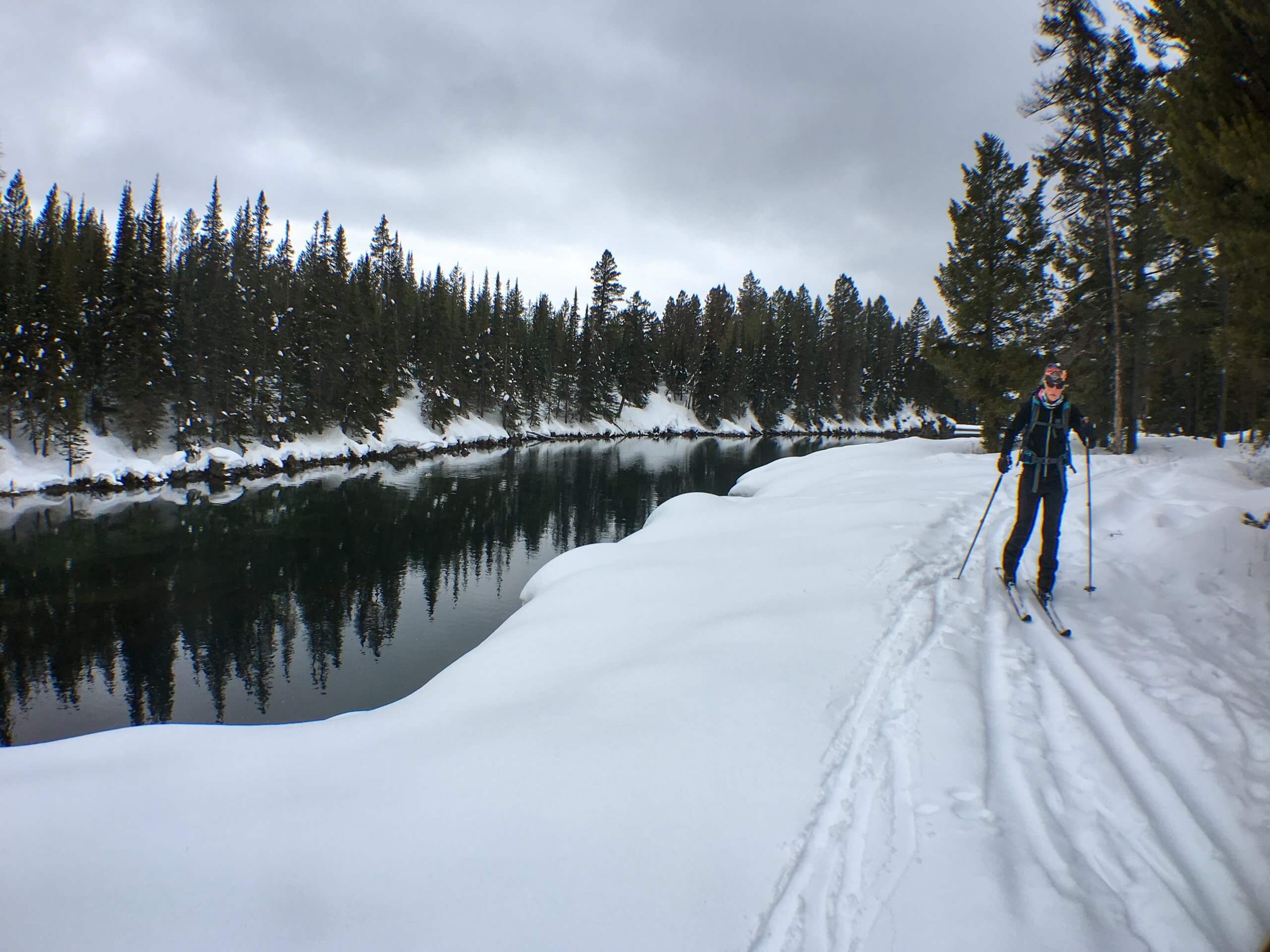 woman nordic skiing