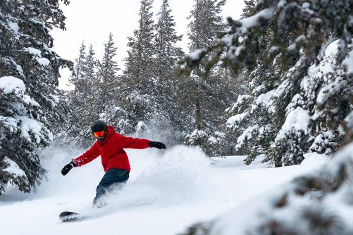 snowboarder at schweitzer