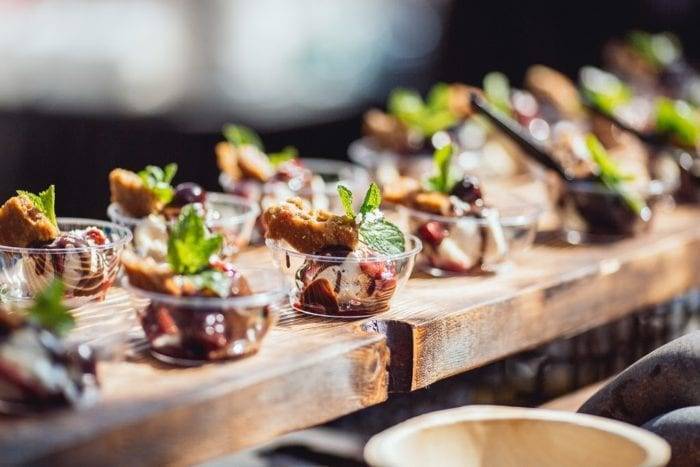 small samples of food on table