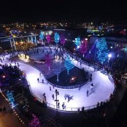 aerial view of ice skating ribbon