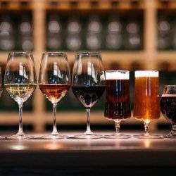 variety of wine glasses with drinks