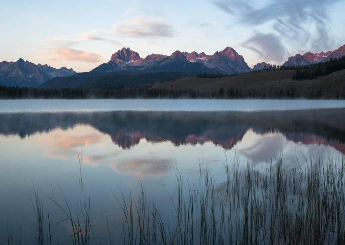 mountain reflection in water