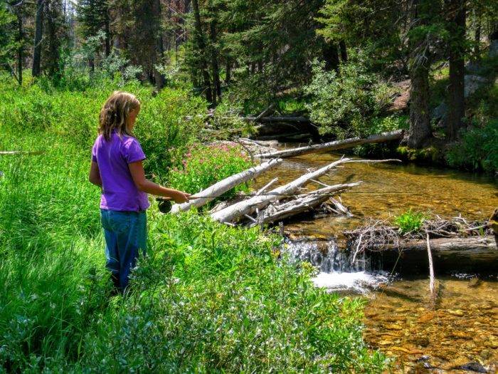 woman fly fishing