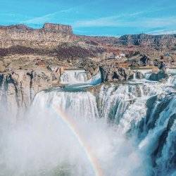 shoshone falls with a rainbow