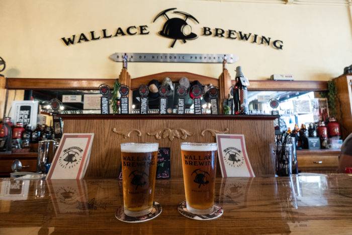 pint glasses at wallace brewing