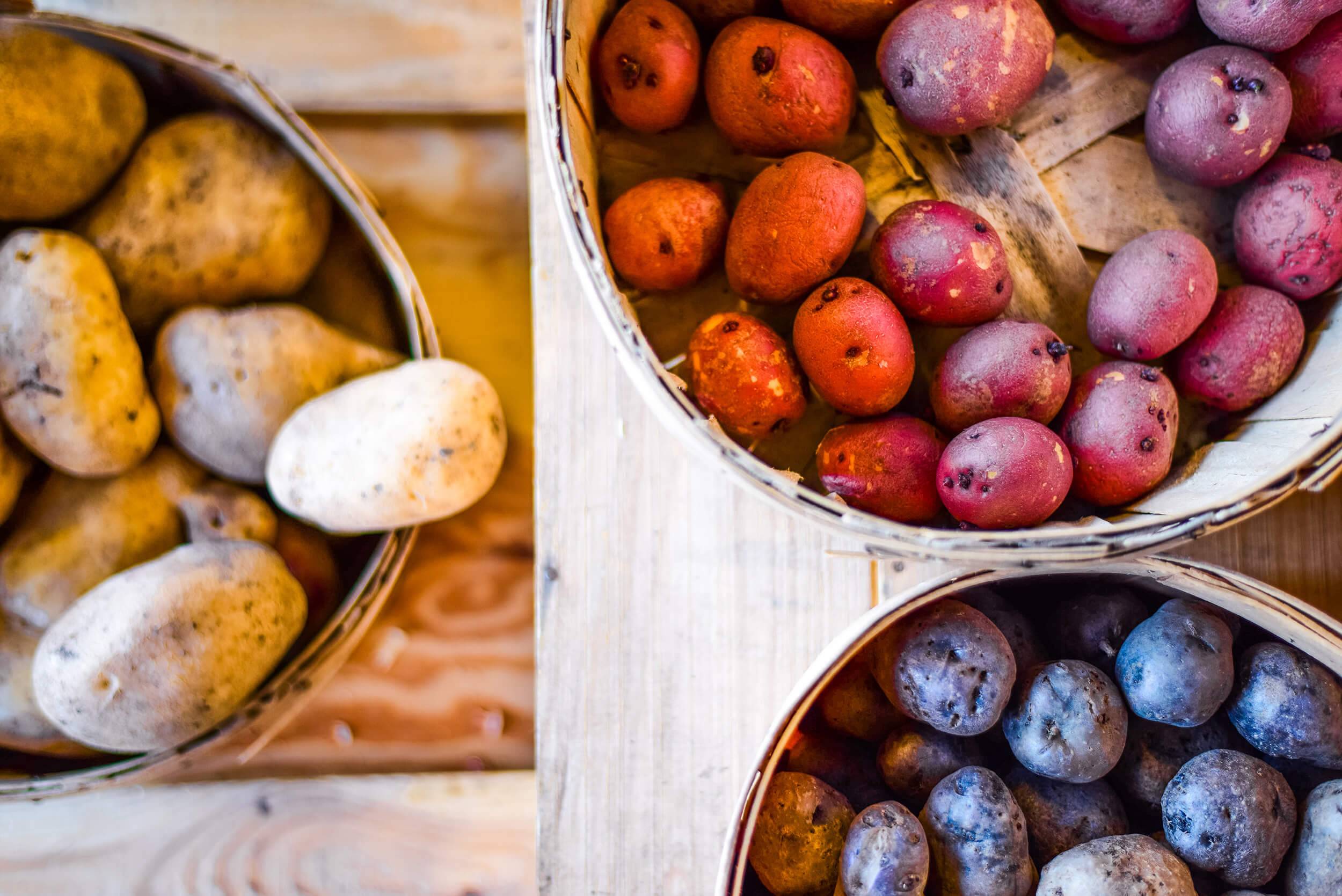 Fresh potatoes at the Moscow Farmers Market.