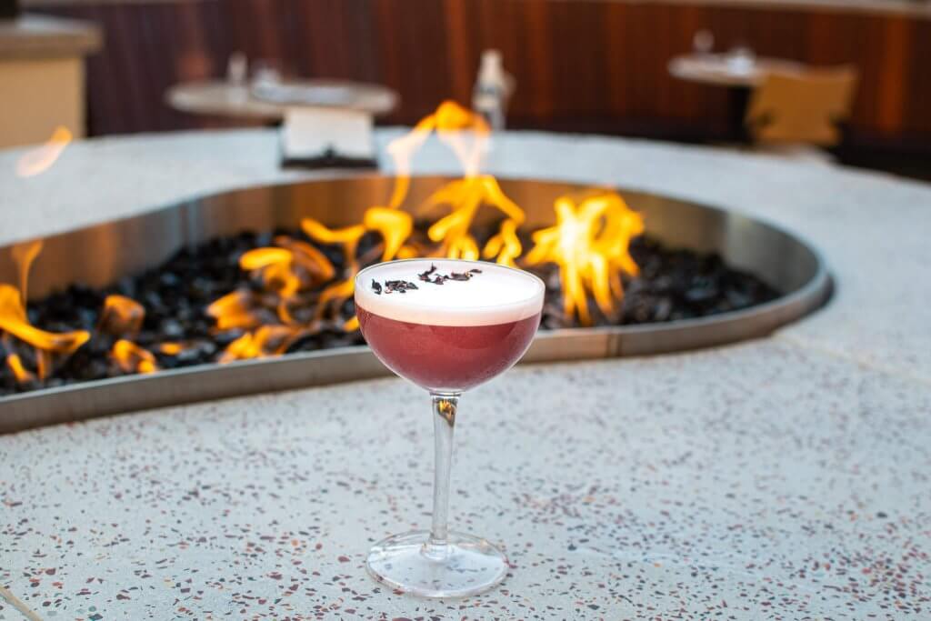 Ocho's cocktail by fire