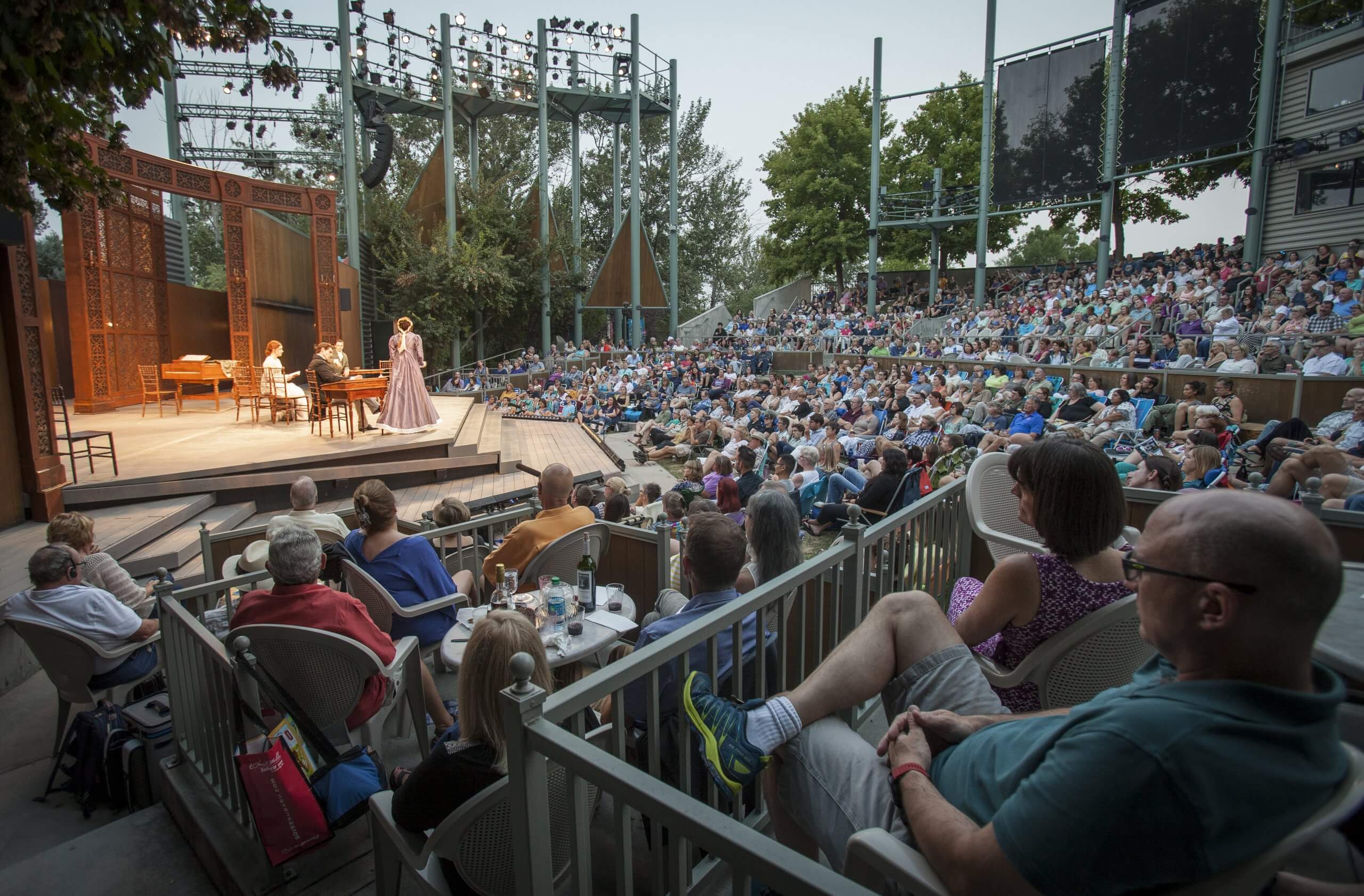 Audience watching a play at the Shakespeare Festival