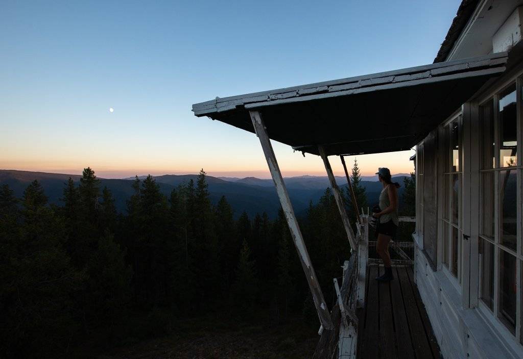 view from fire lookout at dusk