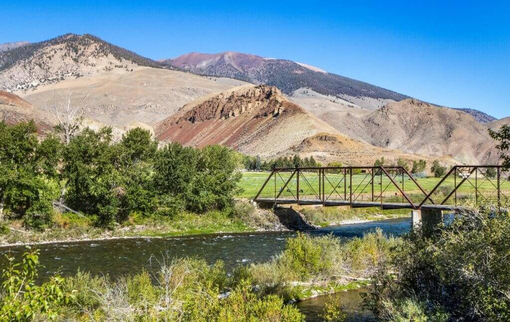 rustic bridge over river