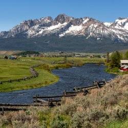 scenic view of Sawtooth Mountains from Stanley