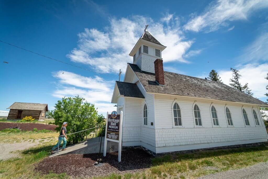 exterior of historic church in Dubois