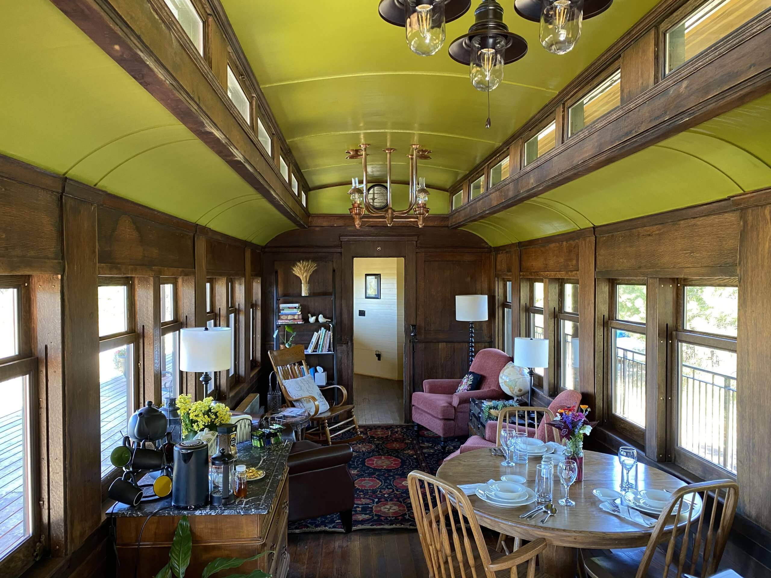 Interior of restored 1909 Train Carriage