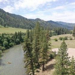 An aerial view of the South Fork of the Payette River.