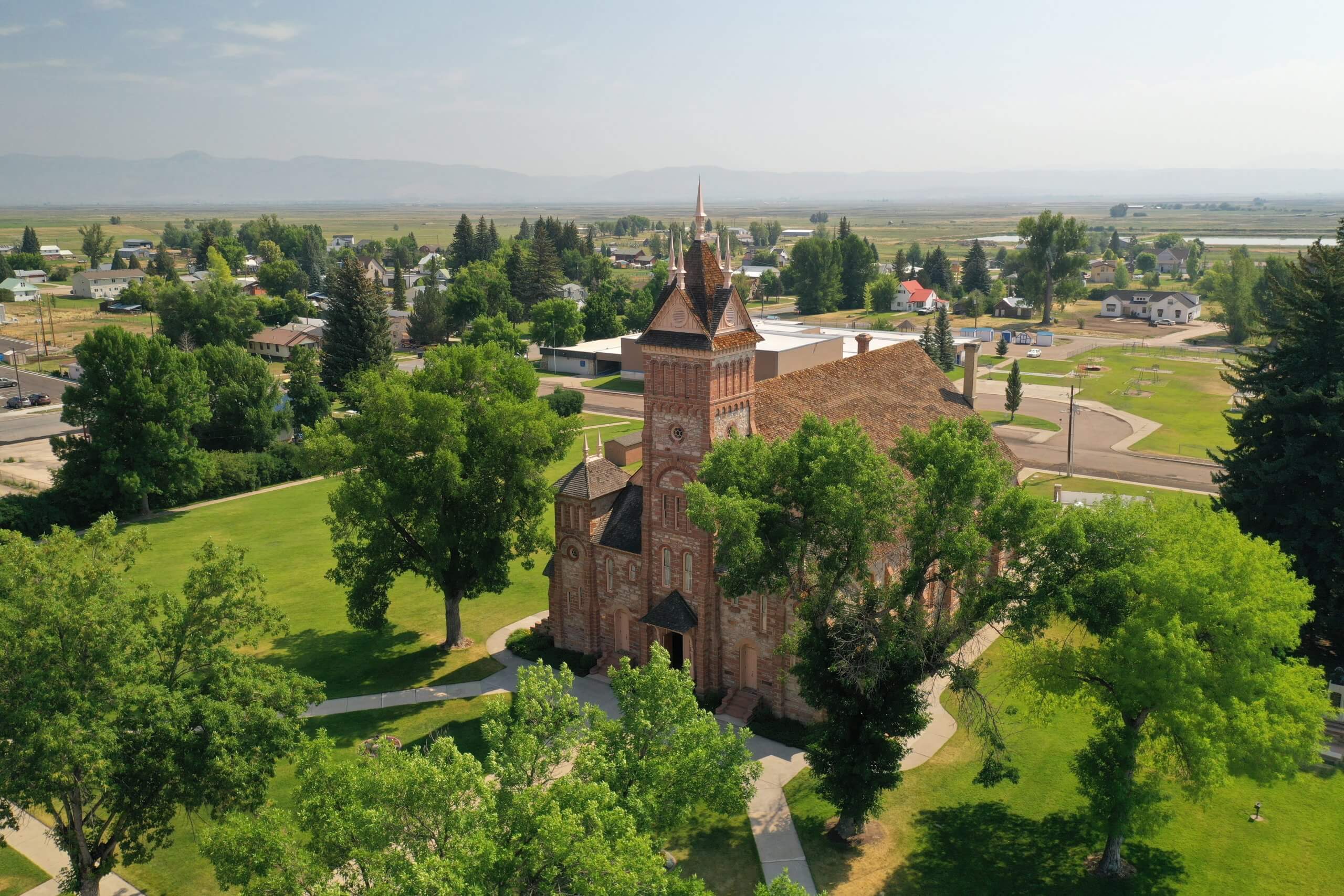 An aerial view of the Paris Tabernacle.