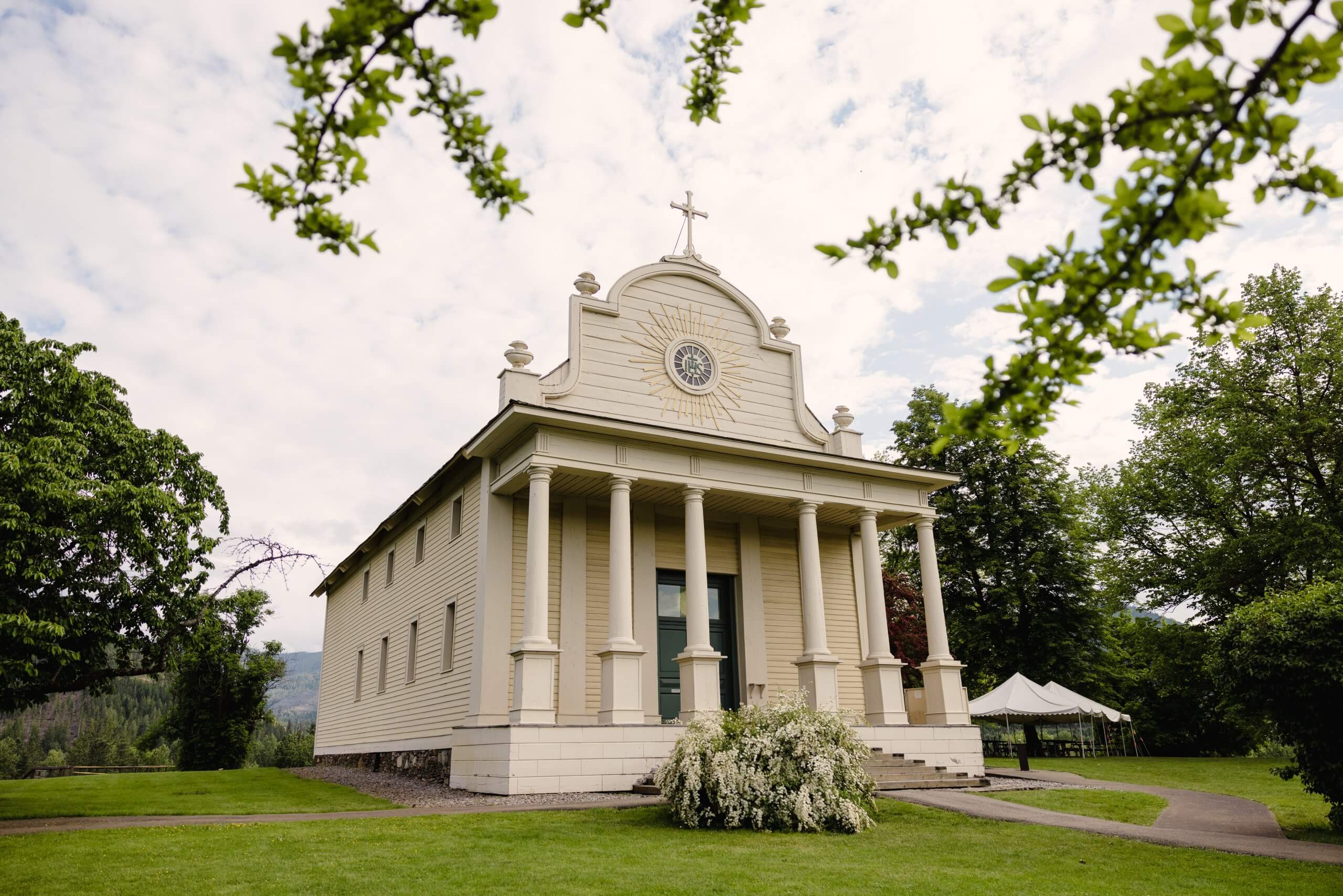 Sacred Heart Mission Church from the exterior.