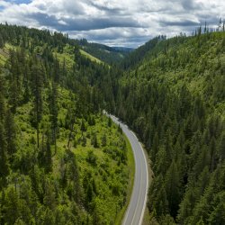 Aerial view of the White Pine Scenic Byway.