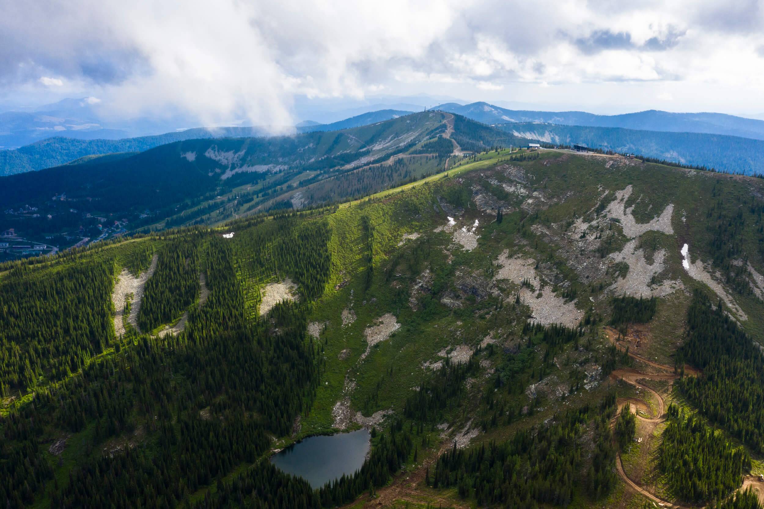 aerial view of Schweitzer Mountain.