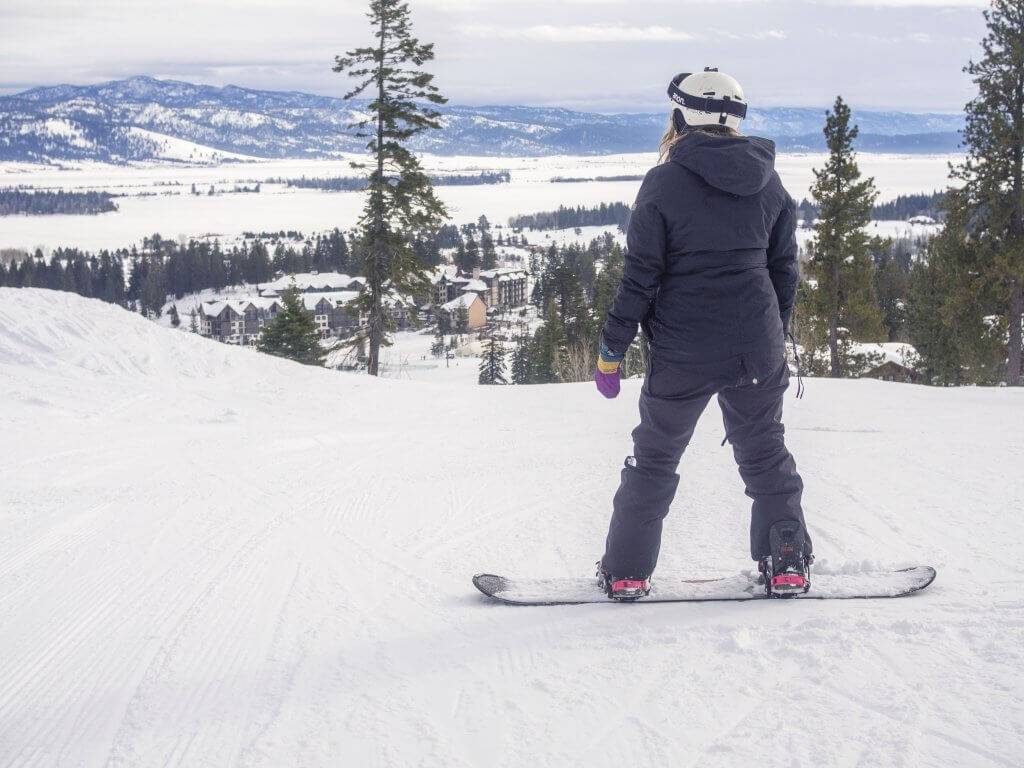 single snowboard on a snowy run at Tamarack