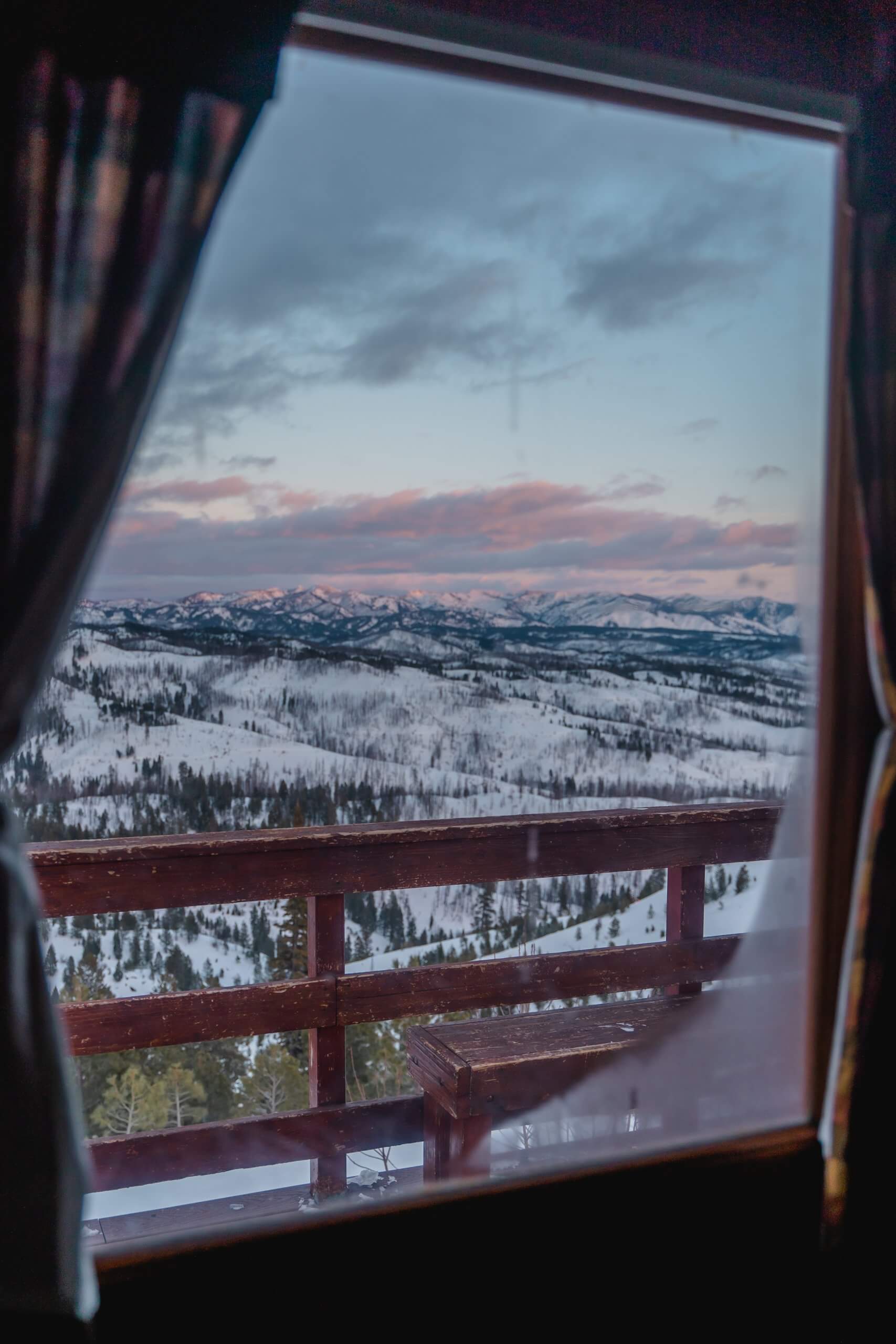 Breathtaking views from the windows at Stargazer yurt located outside Idaho City.