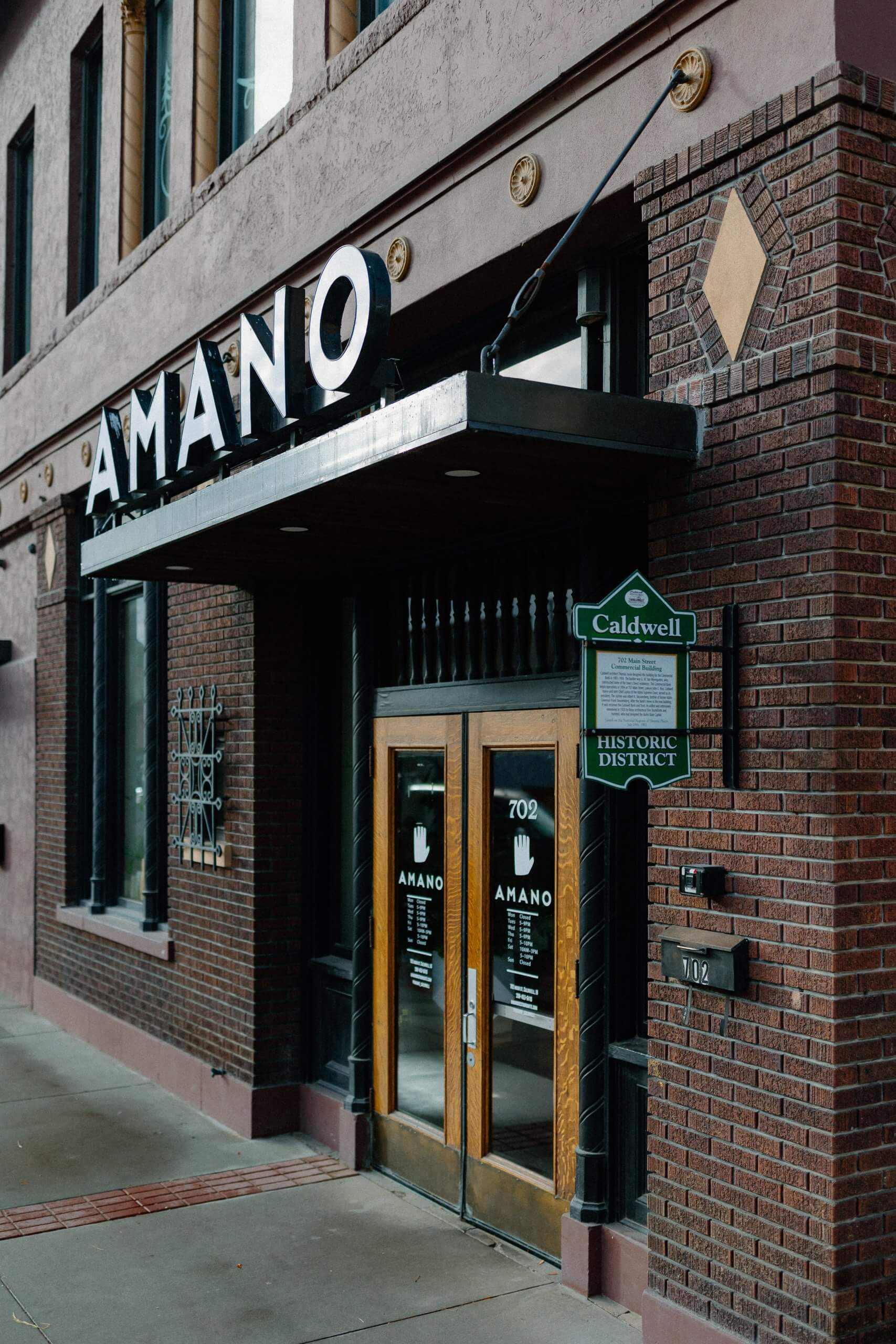 Exterior of Amano in Caldwell. 