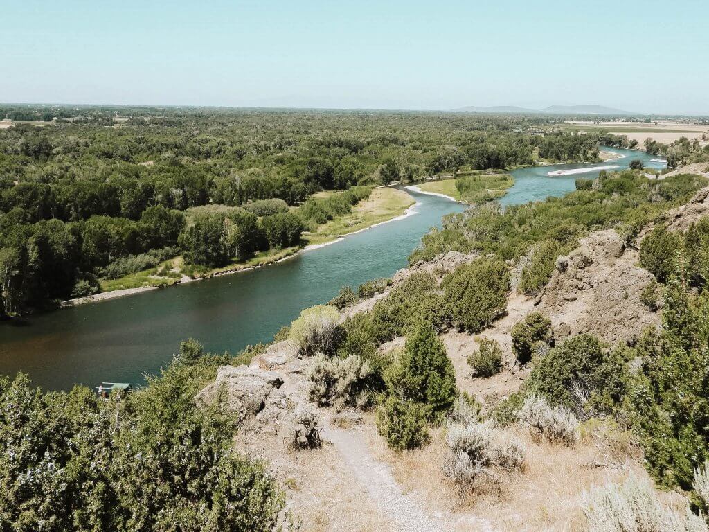 Aerial shot of a portion of the Cress Creek Nature Trail.