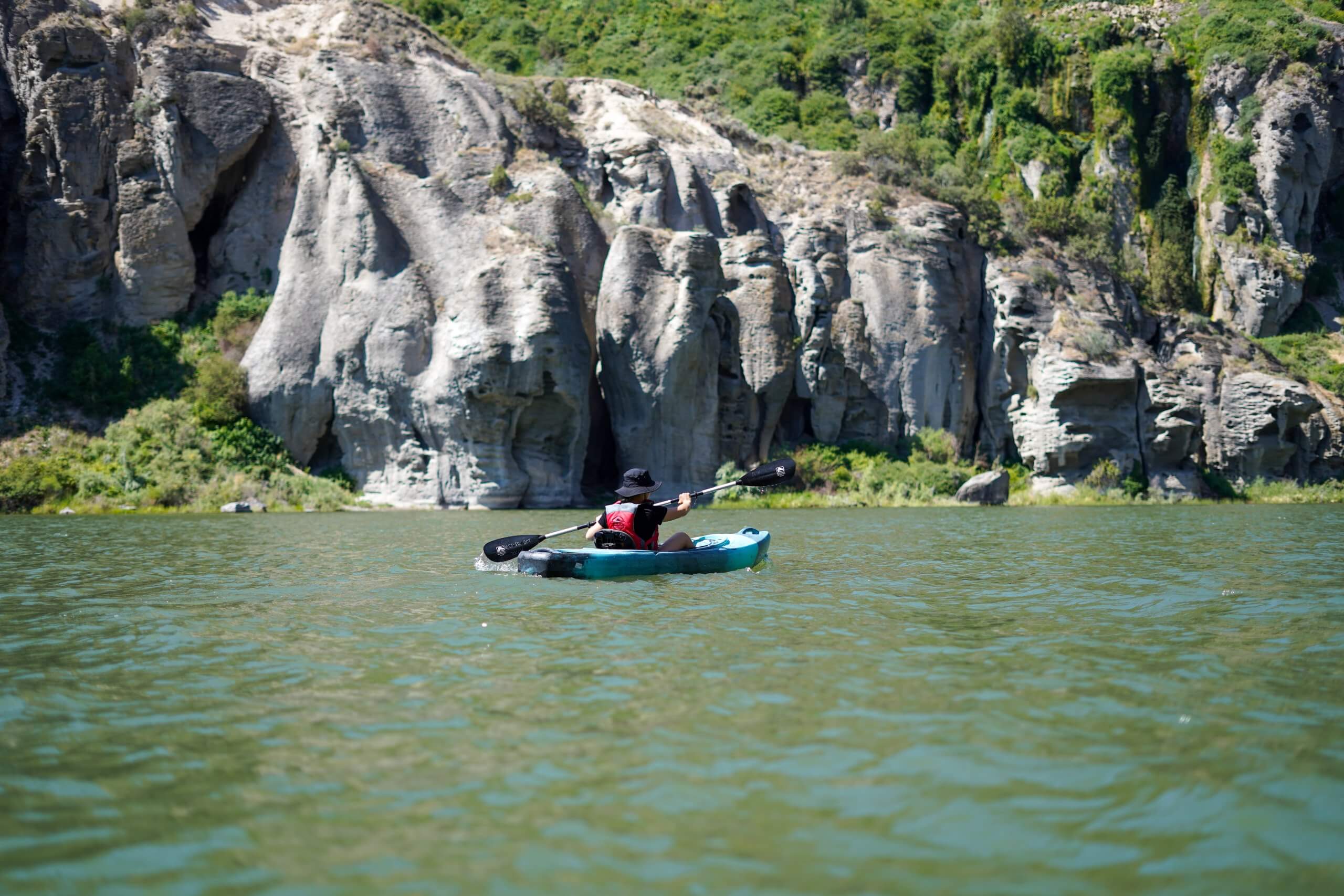 kayak on the snake river below Shoshone falls