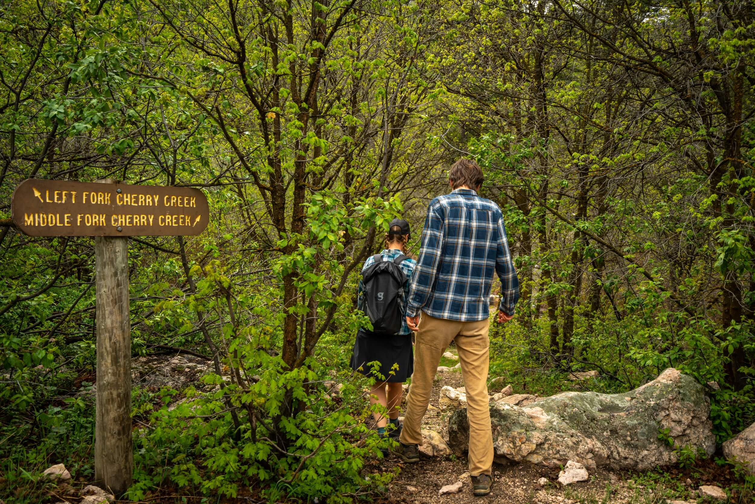 mother and son hike cherry creek loop