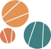 An illustration of three multi-colored circles.