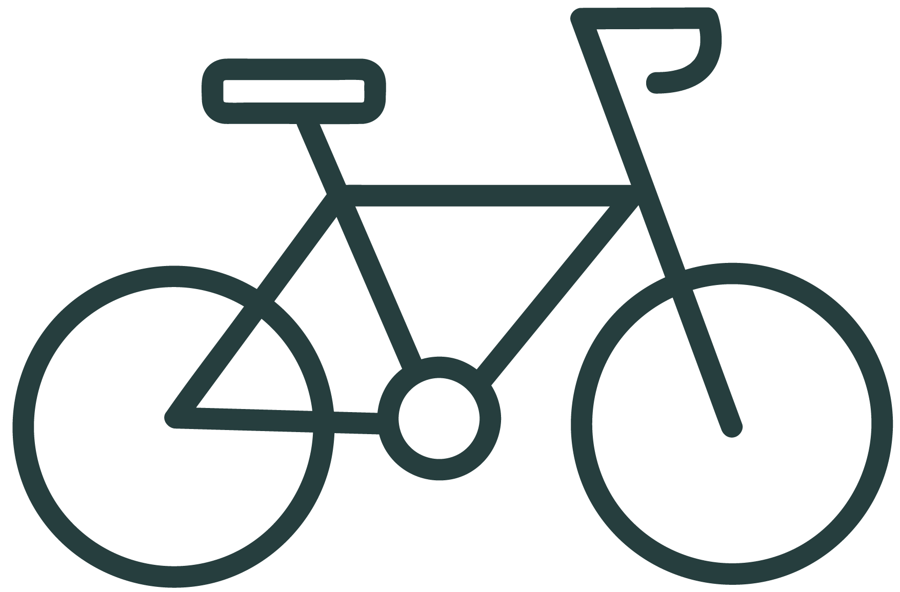 An illustrated teal bike icon.