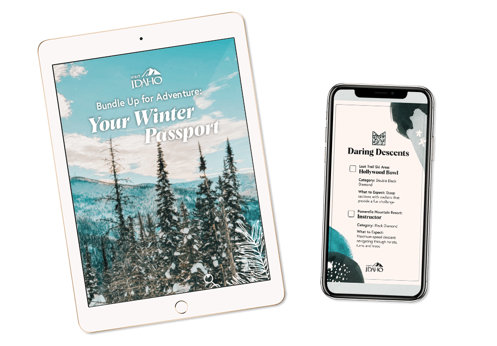 Visit Idaho Winter Passport mock-up.