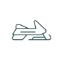 Illustrated snowmobiling icon.