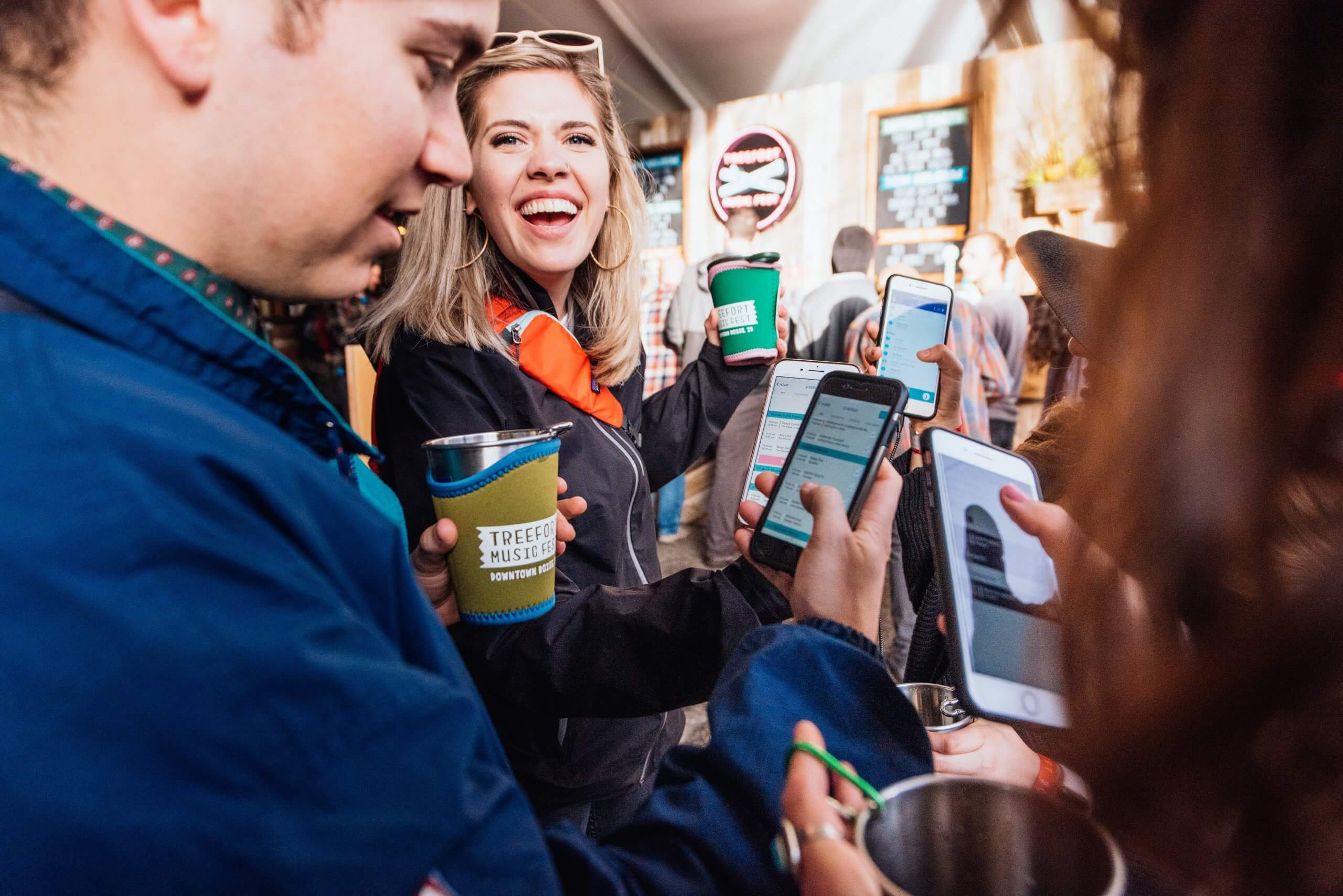 Concert goers use the Treefort app to plan their day.