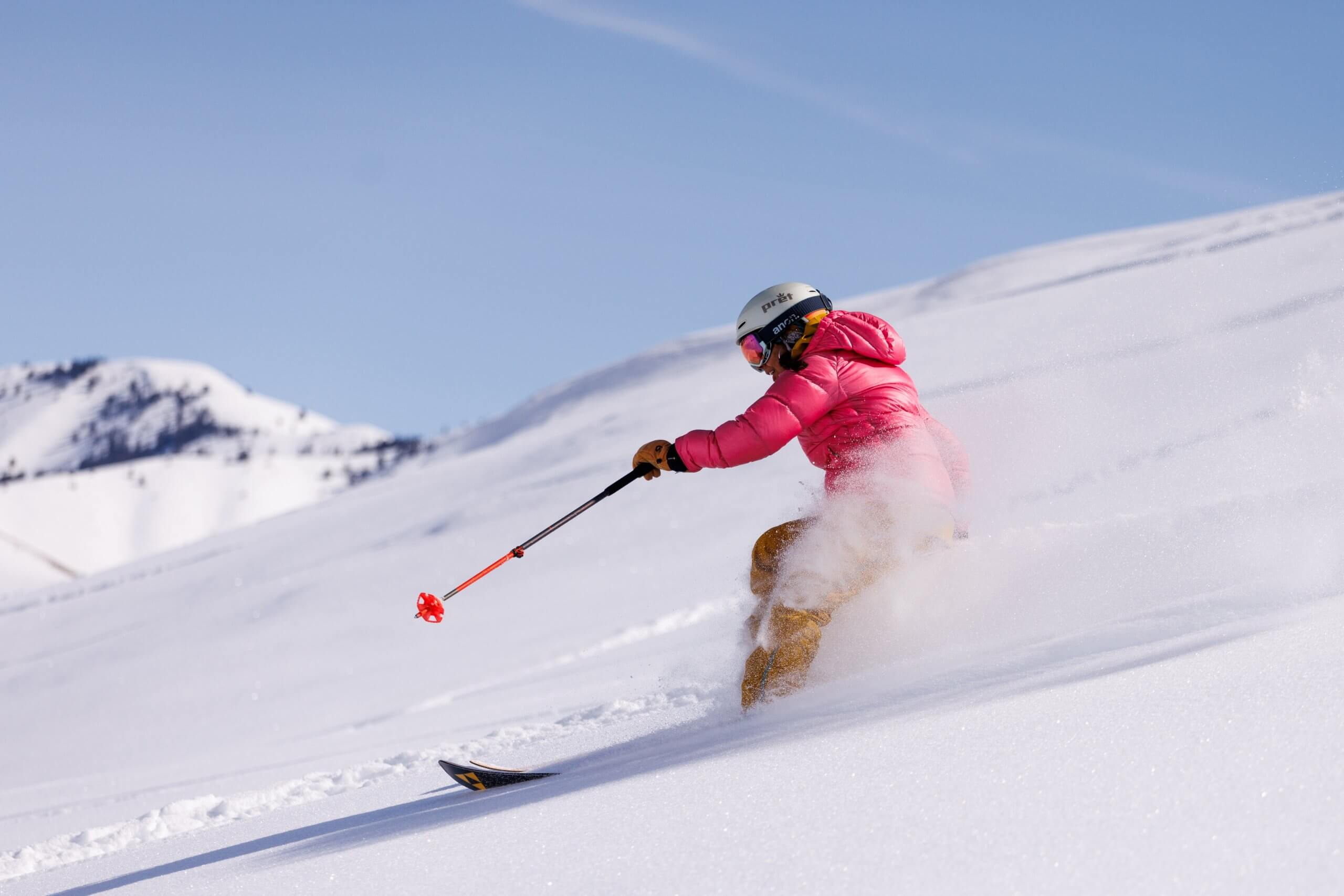 woman skiing on Dollar Mountain Sun Valley Idaho