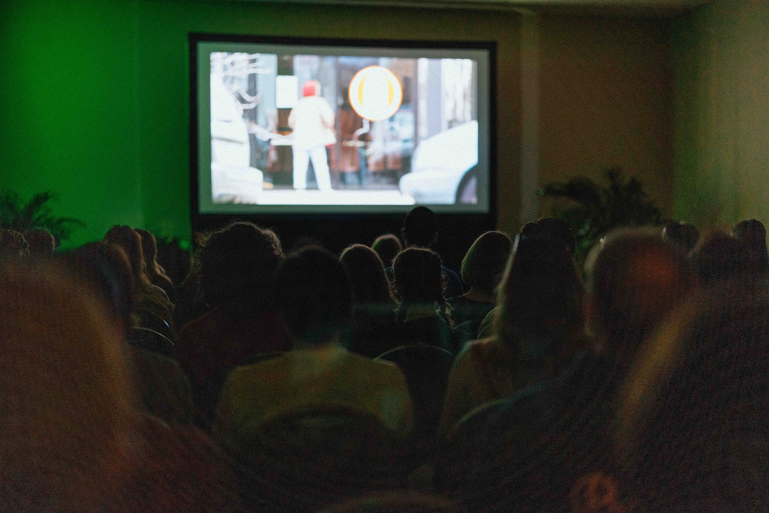 People watching a film during Filmfort at Treefort.