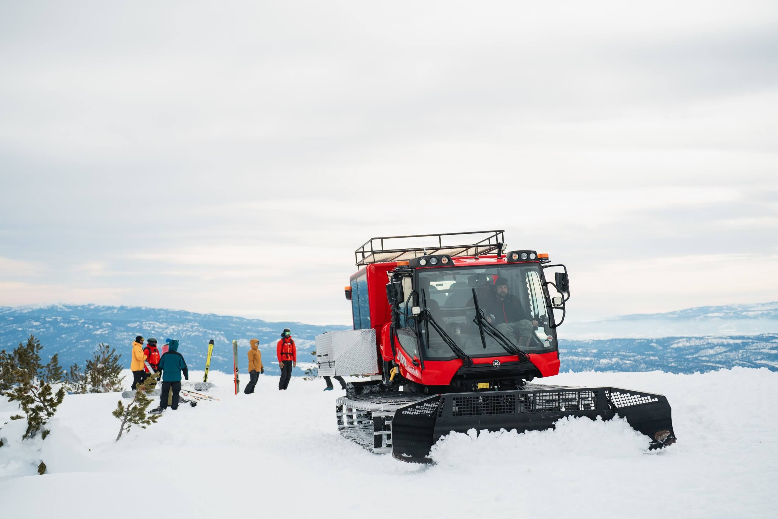 people cat skiing at Brundage.