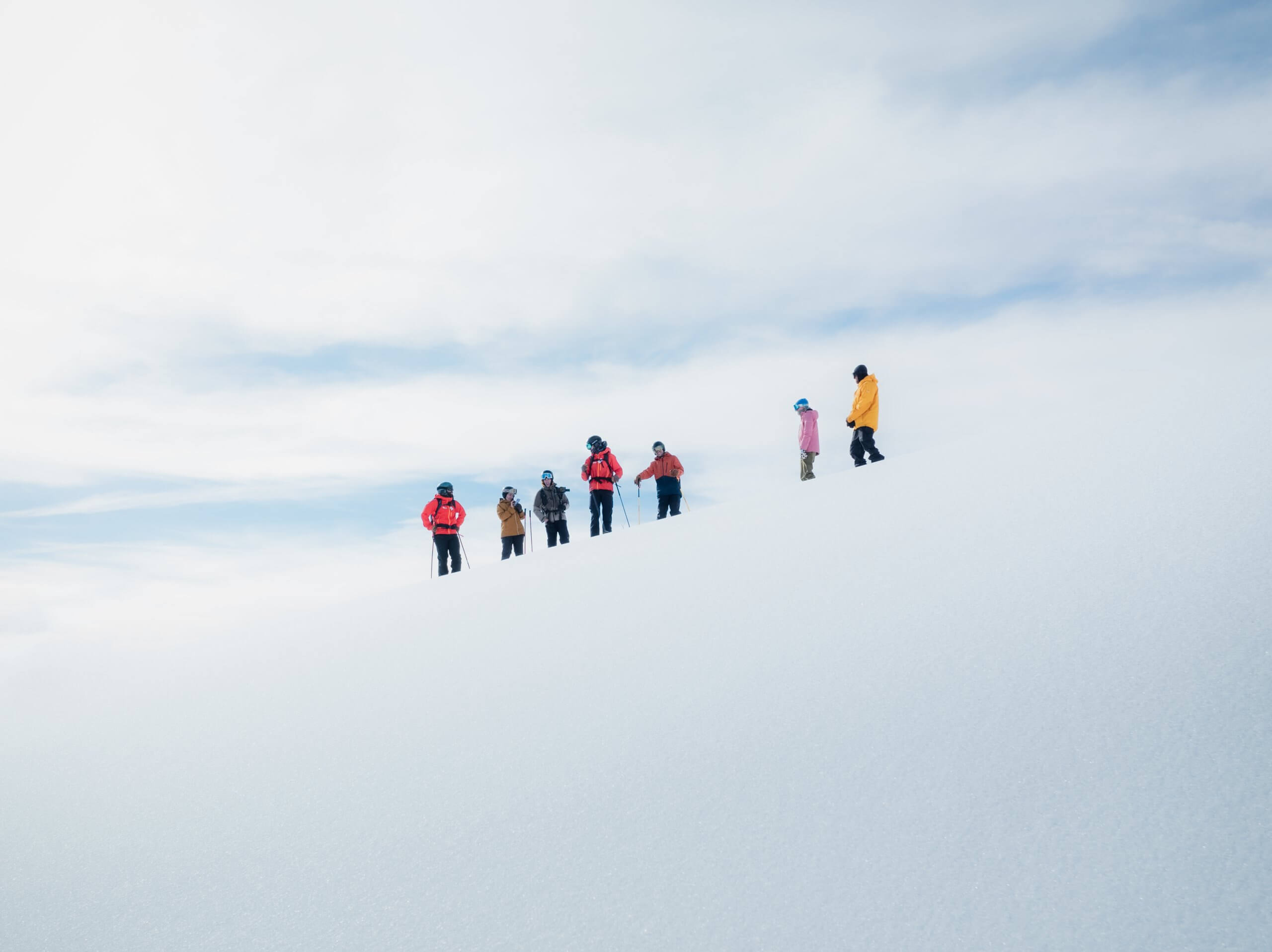 people cat skiing at Brundage.