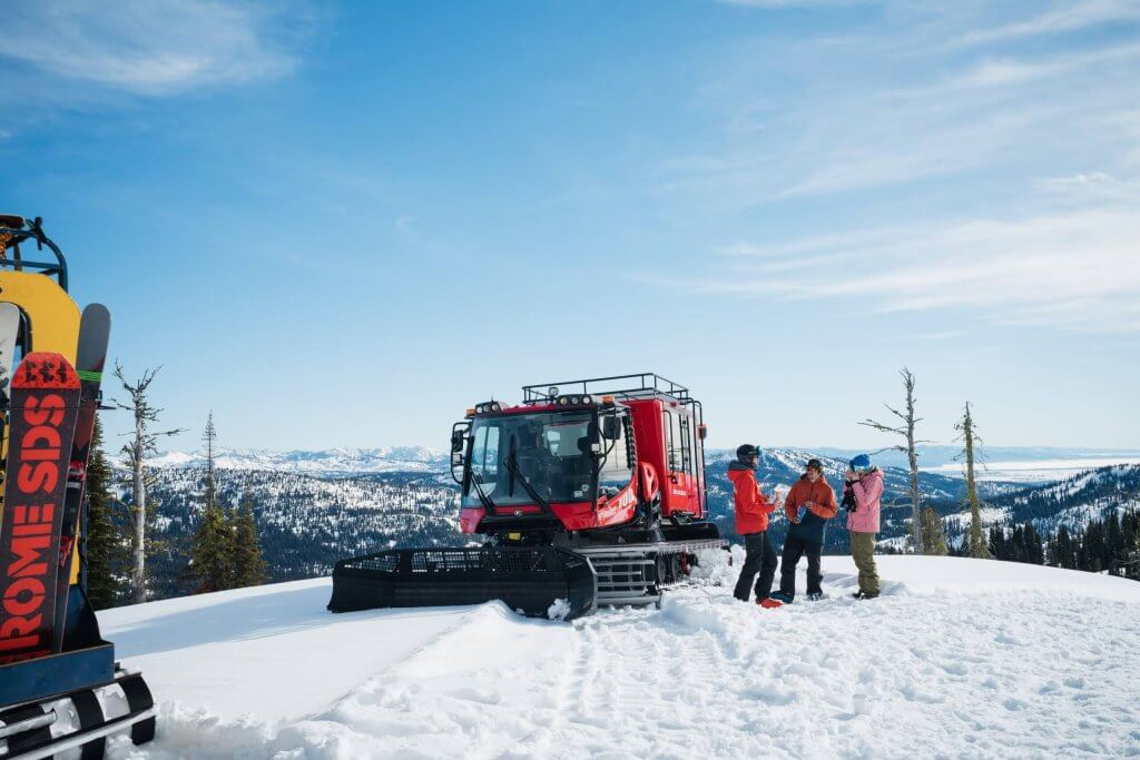 people cat skiing at Brundage.