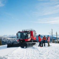 people cat skiing at Brundage.