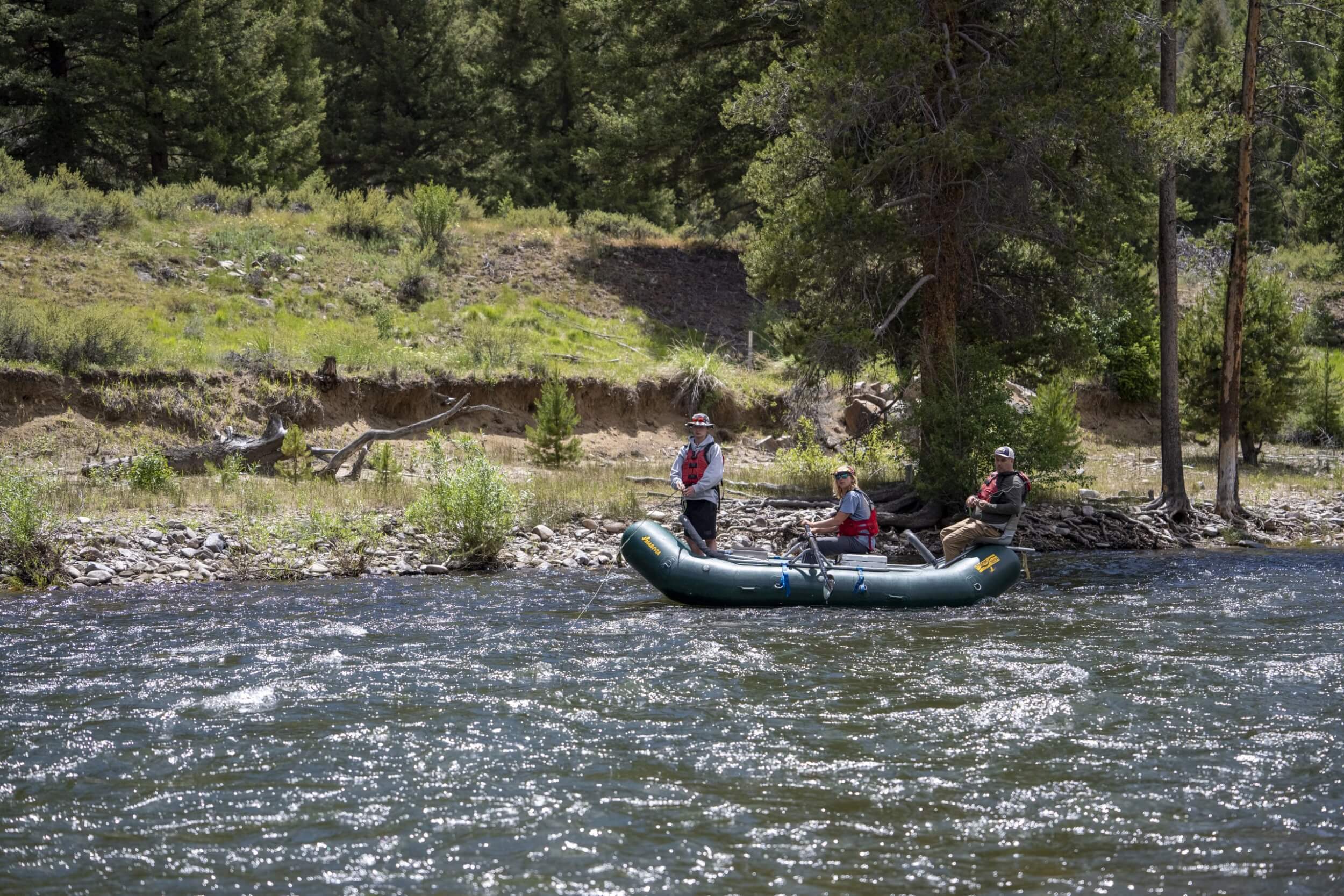 Don’t Skip a Guided Fly-Fishing Trip in Stanley people float on Salmon River guided fly-fishing trip.