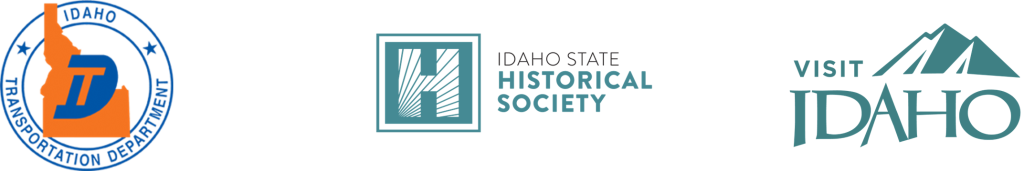 Logos for the Idaho Transportation Department, Idaho State Historical Society and Visit Idaho