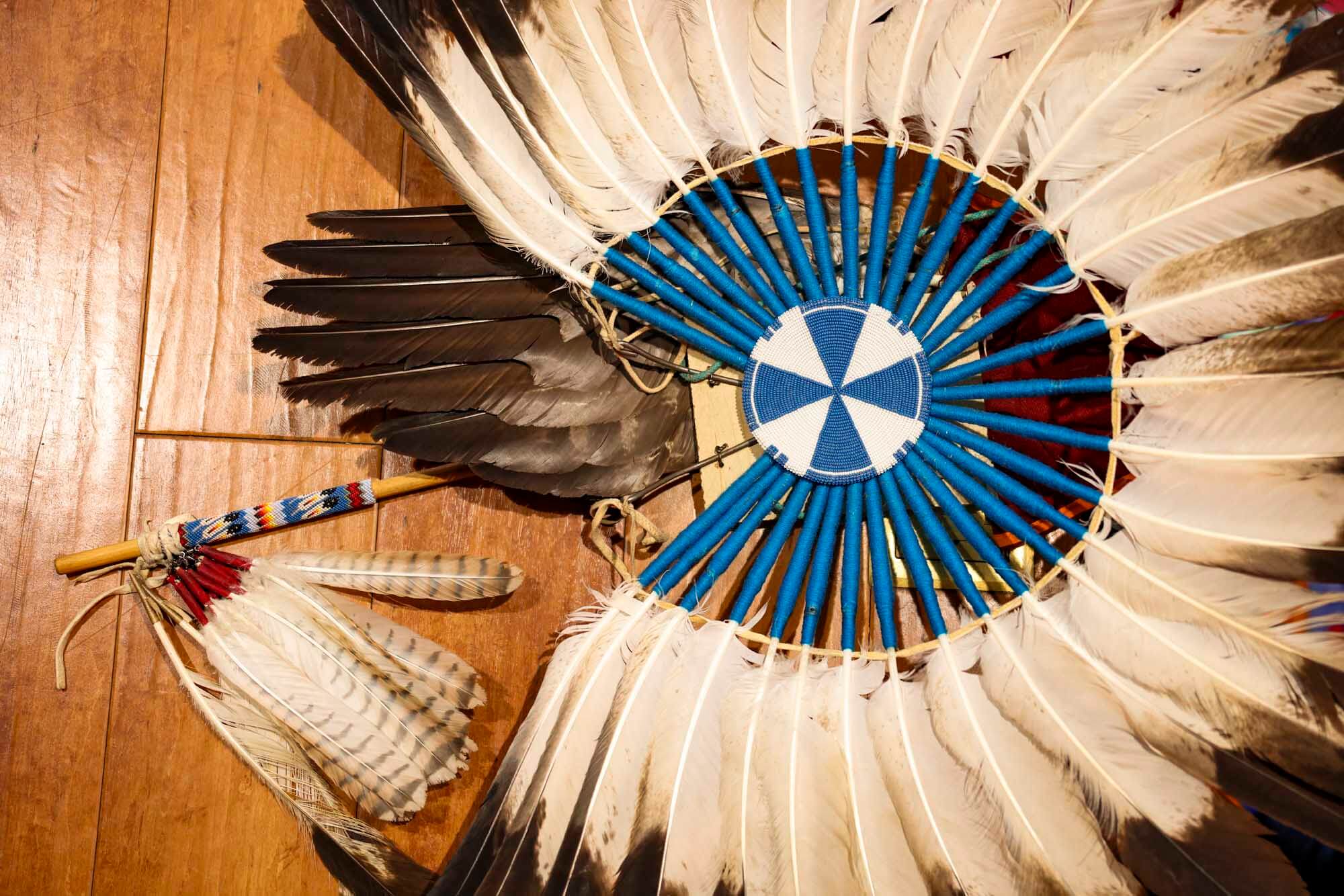 Feathered regalia at the Coeur d'Alene Powwow.