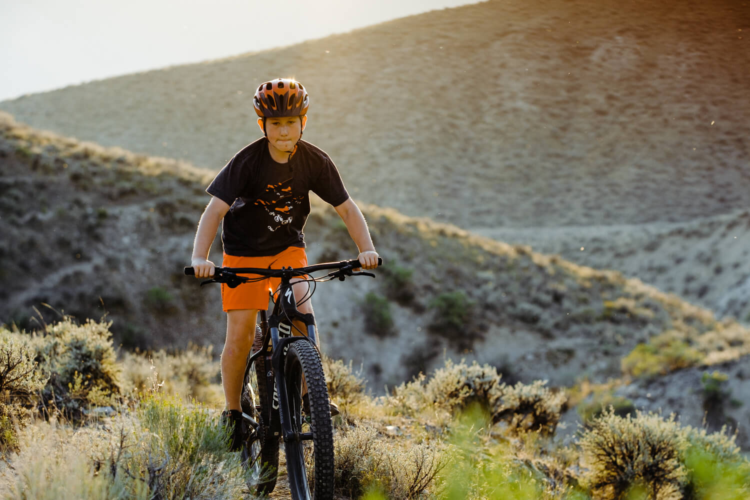 kid mountain biking in Salmon Idaho