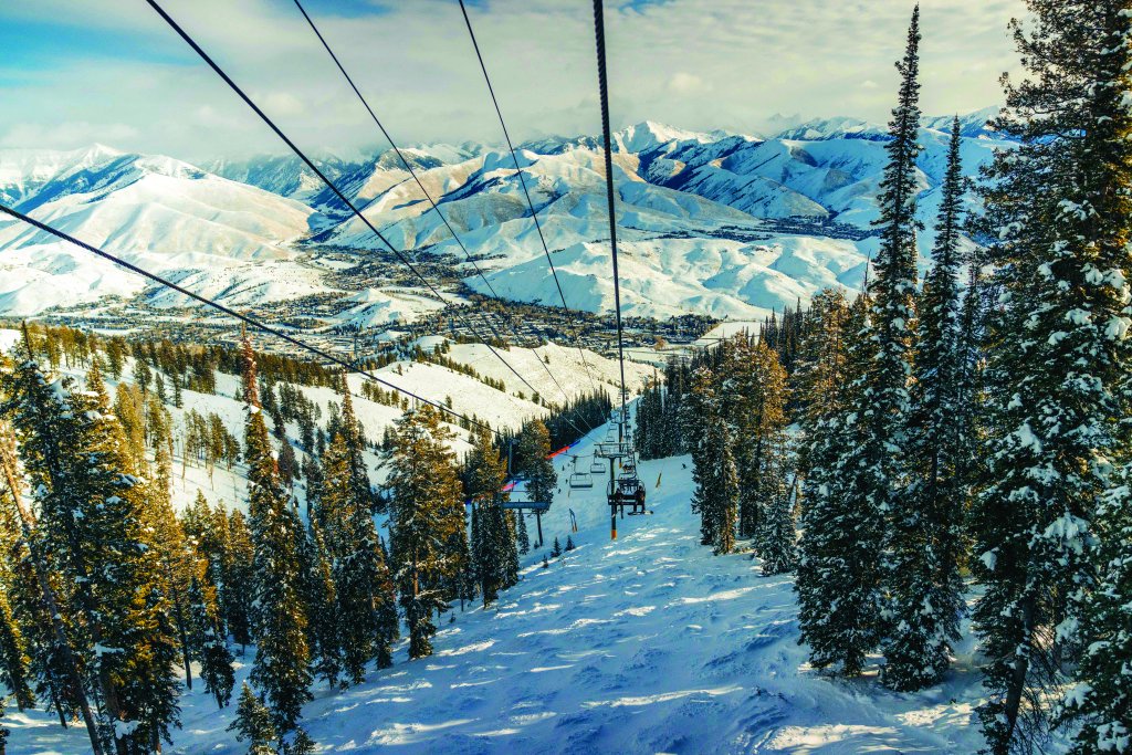 A ski lift at Bald Mountain in Sun Valley.
