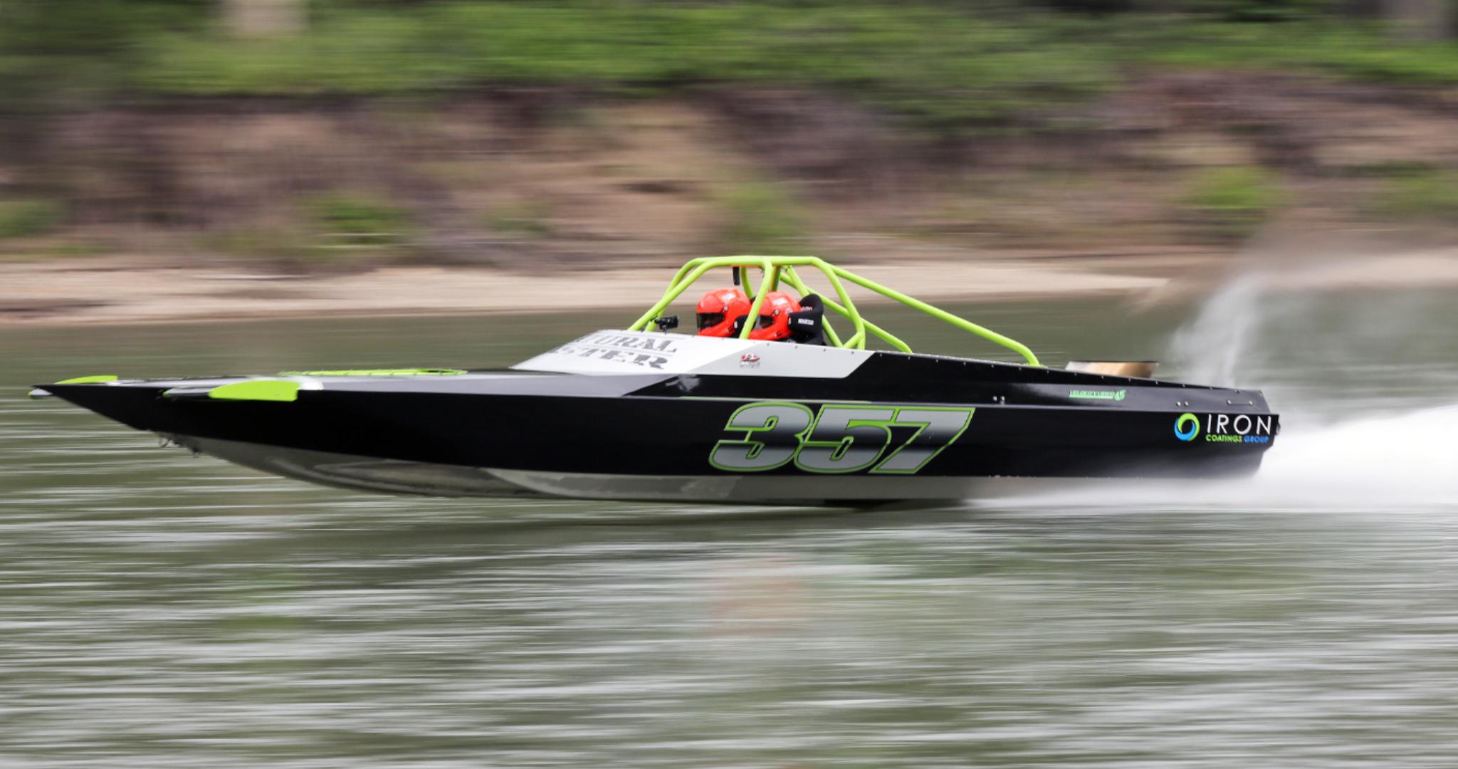jet boat racing on a river